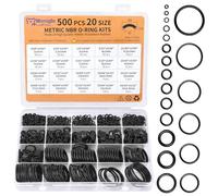 500 Pcs 20 Sizes O Ring Kit,Rubber O-Ring Assortment Kit, Rubber Washers Pressure Washer Gasket Rings Set for Plumbing Various Car Auto Vehicle Repair, Air or Gas Sealing Connections Resist