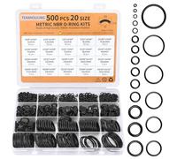 500 Pcs 20 Sizes O Rings Kit,Rubber O-Ring Assortment Kit, Rubber Washers Pressure Washer Gasket Rings Set for Plumbing Various Car Auto Vehicle Repair, Air or Gas Sealing Connections Resist Oil Heat