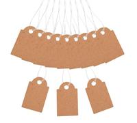 500 Pcs 25 x 15mm Jewelry Price Tags Small Blank Gift Tags Merchandise Sale Tags Write on Marking Tags Party Favor Hanging Tags Present Wrapping Tags with String Brown