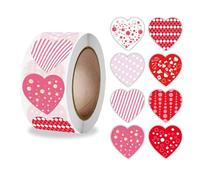 500 Pcs 25mm Heart Stickers,Love Heart Stickers,Suitable for Gift Decoration,Greeting Card Decoration,DIY Crafts,Scrapbooking(Eight Styles of Love Patterns)