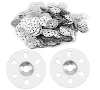 500 PCS 35mm Diameter Galvanized Steel Washers with Six Holes, Easy Fix and Corrosion Resistant Washers for Insulating Boards,Thermoboard Backer Boards, Plasterboard and Tiles