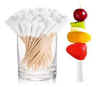 500 Pcs 4.7 Inch Golf Tee Picks for Appetizers Golf Toothpicks Decorative Golf End Sports Bamboo Fruit Sandwich Cocktail Picks for Golf Party Decoration Supplies Catered Events (White)