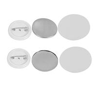 500 Pcs 44mm 1.75in Button Making Supplies, Blank Pin Back Parts Badge Kit for Maker Machine, Include Metal Cover, Plastic Backs -