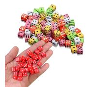500 Pcs 8mm Acrylic Dice Set - Multi-Color Small 6 Sided Dice for Classroom Maths Teaching, Board Games & Party Favours