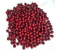 500 Pcs 8mm Dark Red Wooden Beads | Small Craft Beads for Macrame, Beaded Garland, Jewelry | Natural Wood Texture, 2.5mm Hole, Lightweight & Versatile
