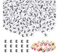 500 Pcs Acrylic Round Letter Beads for Bracelet & Jewellery Making Kit: Alphabet Beads (7mm Spacers) Friendship Bracelet & Necklace Earrings