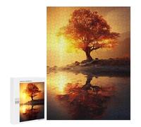 500 PCS Adult Pieces Jigsaw Puzzle Autumn Tree Reflections Puzzle For Teenagers Difficult Hard Every Piece Is Unique - Challenging Family Fun Game 500 PCS