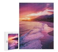 500 PCS Adult Pieces Jigsaw Puzzle Beach Sunset Landscape Puzzle For Teenagers Difficult Hard Every Piece Is Unique - Challenging Family Fun Game 500 PCS