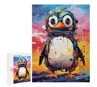 500 PCS Adult Pieces Jigsaw Puzzle Colorful Robot Penguin Art Print Puzzle For Teenagers Difficult Hard Every Piece Is Unique - Challenging Family Fun Game 500 PCS