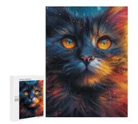 500 PCS Adult Pieces Jigsaw Puzzle Magical Fire Cat Artwork Puzzle For Teenagers Difficult Hard Every Piece Is Unique - Challenging Family Fun Game 500 PCS