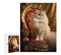500 PCS Adult Pieces Jigsaw Puzzle Royal Persian Cat Throne-7 Jigsaw Puzzles for Teenagers Hand Speed Race Difficult And Challenge Christmas Birthday Gifts 500 PCS