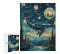 500 PCS Adult Pieces Jigsaw Puzzle Whale Dreams in Bubble Forest Jigsaw Puzzles for Teenagers Hand Speed Race Difficult And Challenge Christmas Birthday Gifts 500 PCS