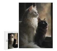 500 PCS Adult Pieces Jigsaw Puzzle Whispering Cats A Cozy Pair Puzzle For Teenagers Difficult Hard Every Piece Is Unique - Challenging Family Fun Game 500 PCS