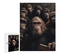 500 PCS Adult Puzzles Apes Taking A Selfie Puzzles for Adults Brain Teaser Game But Fun And Humorous Gifts for Friends And Family 500 PCS