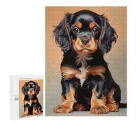 500 PCS Adult Puzzles Black And Tan Cavalier King Charles Spaniel Puppy Puzzles for Adults Brain Teaser Game But Fun And Humorous Gifts for Friends And Family 500 PCS