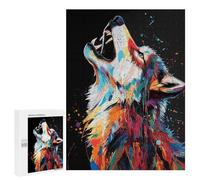 500 PCS Adult Puzzles Colorful Wolf Howl Puzzles for Adults Brain Teaser Game But Fun And Humorous Gifts for Friends And Family 500 PCS