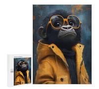 500 PCS Adult Puzzles Cool Monkey in Sunglasses Puzzles for Adults Brain Teaser Game But Fun And Humorous Gifts for Friends And Family 500 PCS