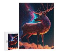 500 PCS Adult Puzzles Cosmic Deer Jigsaw for Teenagerss Enhance Memory Difficult And Challenge for Is Ideal As A Gift 500 PCS