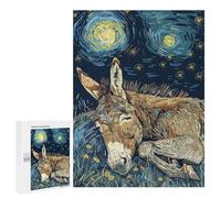 500 PCS Adult Puzzles Donkey Sleeping Under Starry Night Sky Puzzles for Adults Brain Teaser Game But Fun And Humorous Gifts for Friends And Family 500 PCS