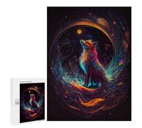 500 PCS Adult Puzzles Enchanted Fox Gazing at The Moon Puzzles for Adults Brain Teaser Game But Fun And Humorous Gifts for Friends And Family 500 PCS