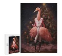 500 PCS Adult Puzzles Flamingo Xmas Sweet Puzzles for Adults Brain Teaser Game But Fun And Humorous Gifts for Friends And Family 500 PCS