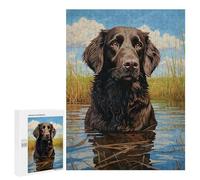 500 PCS Adult Puzzles FlatCoated Retriever Water Puzzles for Adults Brain Teaser Game But Fun And Humorous Gifts for Friends And Family 500 PCS