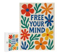 500 PCS Adult Puzzles Free Your Mind Floral Art Jigsaw for Teenagerss Enhance Memory Difficult And Challenge for Is Ideal As A Gift 500 PCS