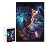 500 PCS Adult Puzzles Galactic Wolf Duo Art Print Jigsaw for Teenagerss Enhance Memory Difficult And Challenge for Is Ideal As A Gift 500 PCS
