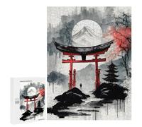 500 PCS Adult Puzzles Japanese Torii Gate Paint Puzzles for Adults Brain Teaser Game But Fun And Humorous Gifts for Friends And Family 500 PCS