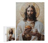 500 PCS Adult Puzzles Jesus with Bread And Chalice Puzzles for Adults Brain Teaser Game But Fun And Humorous Gifts for Friends And Family 500 PCS