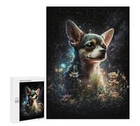 500 PCS Adult Puzzles Magical Night Garden with Chihuahua Jigsaw for Teenagerss Enhance Memory Difficult And Challenge for Is Ideal As A Gift 500 PCS