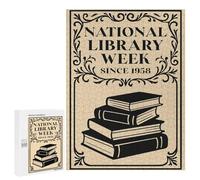 500 PCS Adult Puzzles National Library Week Poster Jigsaw for Teenagerss Enhance Memory Difficult And Challenge for Is Ideal As A Gift 500 PCS
