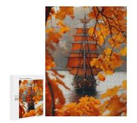 500 PCS Adult Puzzles Orange Pirate Ship Puzzles for Adults Brain Teaser Game But Fun And Humorous Gifts for Friends And Family 500 PCS