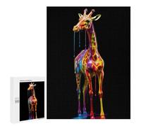 500 PCS Adult Puzzles Rainbow Colored Giraffe Puzzles for Adults Brain Teaser Game But Fun And Humorous Gifts for Friends And Family 500 PCS