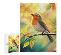 500 PCS Adult Puzzles Robin Bird Art Jigsaw for Teenagerss Enhance Memory Difficult And Challenge for Is Ideal As A Gift 500 PCS