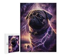 500 PCS Adult Puzzles Thunderous Pug Majesty -1 Jigsaw for Teenagerss Enhance Memory Difficult And Challenge for Is Ideal As A Gift 500 PCS