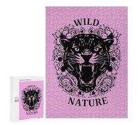 500 PCS Adult Puzzles Wild Nature Black Panther Illustration Jigsaw for Teenagerss Enhance Memory Difficult And Challenge for Is Ideal As A Gift 500 PCS