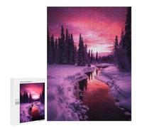 500 PCS Adult Puzzles Winter River Sunset Puzzles for Adults Brain Teaser Game But Fun And Humorous Gifts for Friends And Family 500 PCS