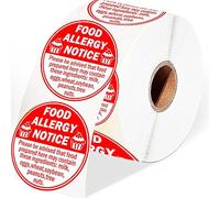 500 Pcs Allergy Sticker for Cake Food Allergy Stickers 2 Inch Allergen Warning Labels for Bakery, Party,Restaurants