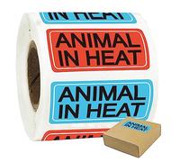 500 Pcs Animal in Heat Veterinary Labels 1x 2 Inch - Veterinary Practice Stickers Medication Instruction Labels File Folder Stickers for Animal Hospital Clinic Pharmacies Hospitals