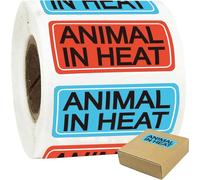 500 Pcs Animal in Heat Veterinary Labels 1x 2 Inch - Veterinary Practice Stickers Medication Instruction Labels File Folder Stickers for Animal Hospital Clinic Pharmacies Hospitals