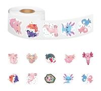 500 Pcs Axolotl Stickers, Vinyl Waterproof Cartoon Kawaii Stickers Axolotl Gifts, Reptiles Animal Cute Sticker for Water Bottles Laptop Luggage Scrapbook Guitar
