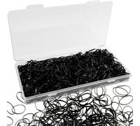 500 Pcs Black Small Hair Rubber Bands,Soft Mini Hair Elastics Hair Ties With Box,Black SmallHair Rubber Bands,ElasticHair Ties,Small Elastic Bands for WomenHair,BraidsHair,Kids