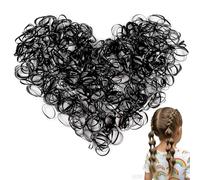 500 Pcs Black Thin Hair Elastics, Small Elastic Bands for Girls Hair, Mini Rubber Bands for Kids Braids & Wedding Hairstyles, Strong Hold Hair Bands