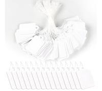500 Pcs Blank White Price Tags with String - 2.2 x 1.4 Inch Small Kraft Paper Tags for Pricing, Labeling, and Organizing (Natural Twine Included)