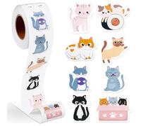 500 Pcs Cat Stickers Roll, 1" Cute Kitten Reward Stickers, Self-Adhesive