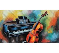500 pcs Cello and Piano Creative Fun Jigsaw Puzzle for Adults Challenging Traditional Puzzle Perfect for Family Nights Game