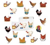 500 Pcs Chicken Graffiti Aesthetic Round Seal Label Self-Adhesive Stickers for Christmas Halloween Party Decorations for Scrapbooking Envelopes Water Bottles(Fashion Pattern 10)…