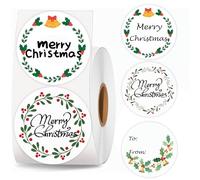 500 Pcs Christmas Direct Thermal Labels 2 Inch Coding Label Stickers for Thermal Label Printer Shipping Label Printer for Xmas New Year Party Business