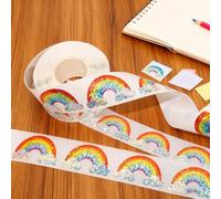 500-Pcs Christmas Stickers, Cute Animal Stickers, Rainbow Stickers, Decorative Roll for Crafts and Gifts
